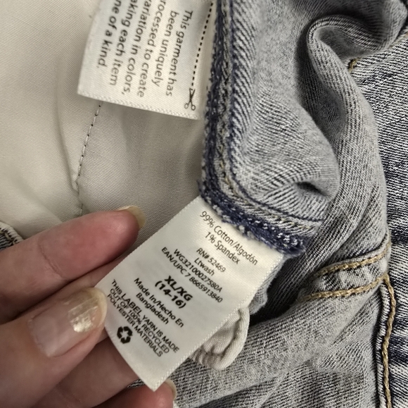 Wonder nation girls size XL 14-16 denim jean jacket - Picture 6 of 7